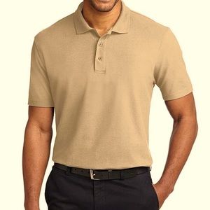A.Tiziano khaki colored polo style shirt w/ collar